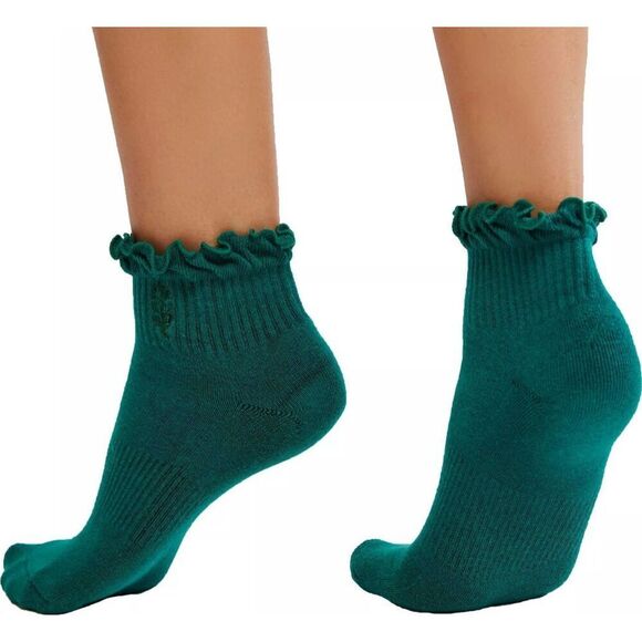 FP Movement OB865029 Women's O/S Midnight Jade Green Classic Ruffle Socks - Picture 4 of 4